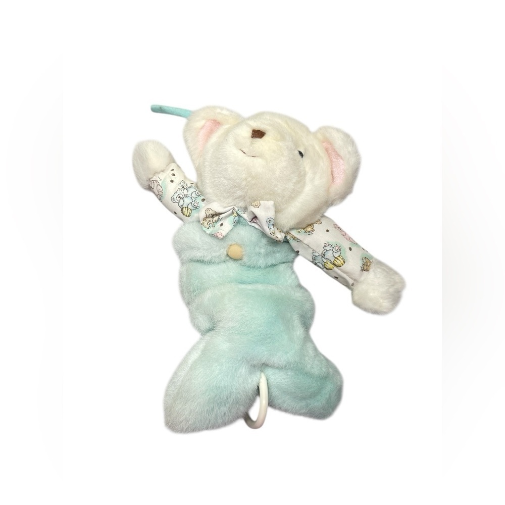Carter's Vintage White Blue Bear Musical Plush
Crib Pull Down Lovey Stuffed Toy